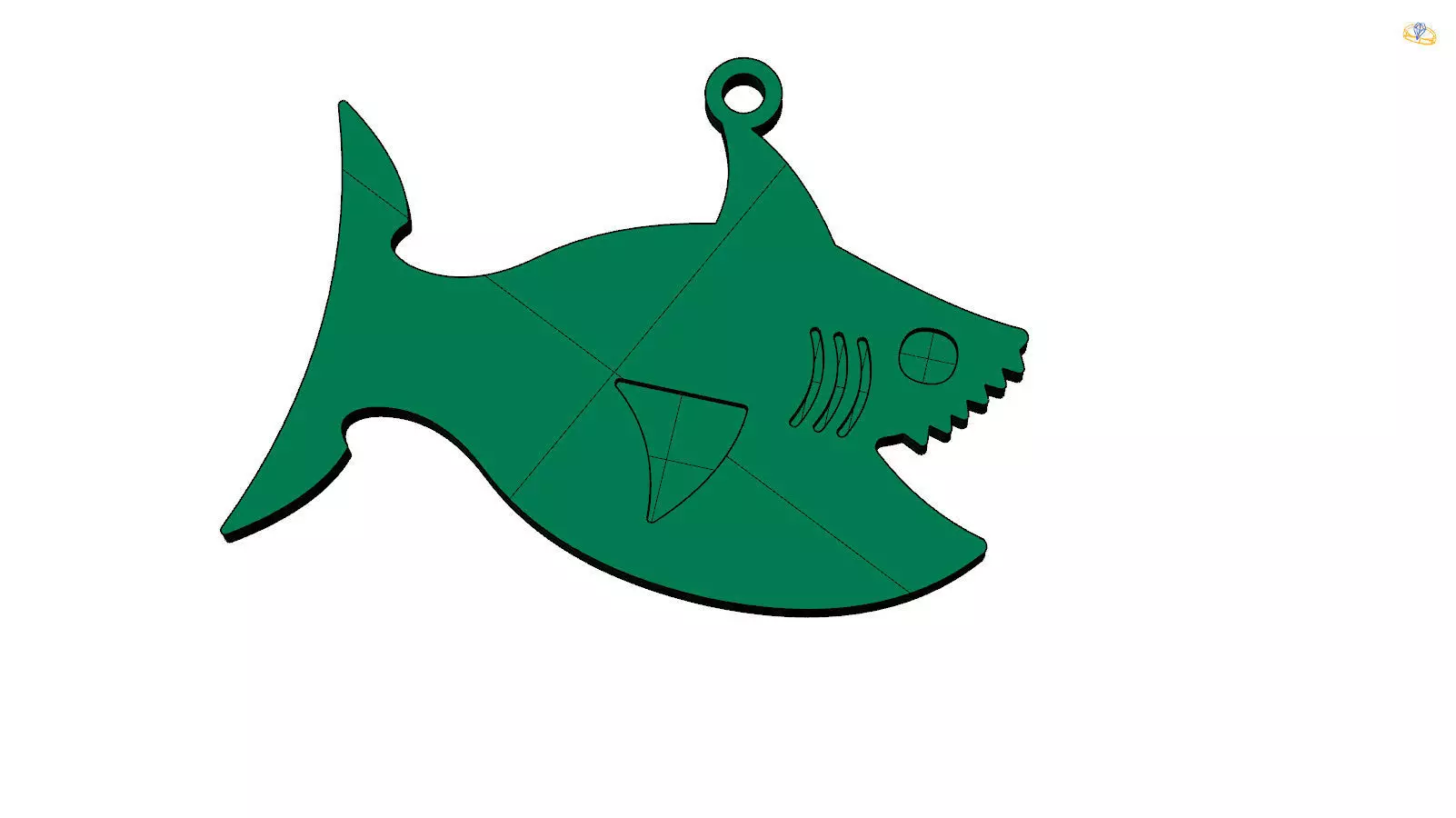 shark pandent Free 3D print model