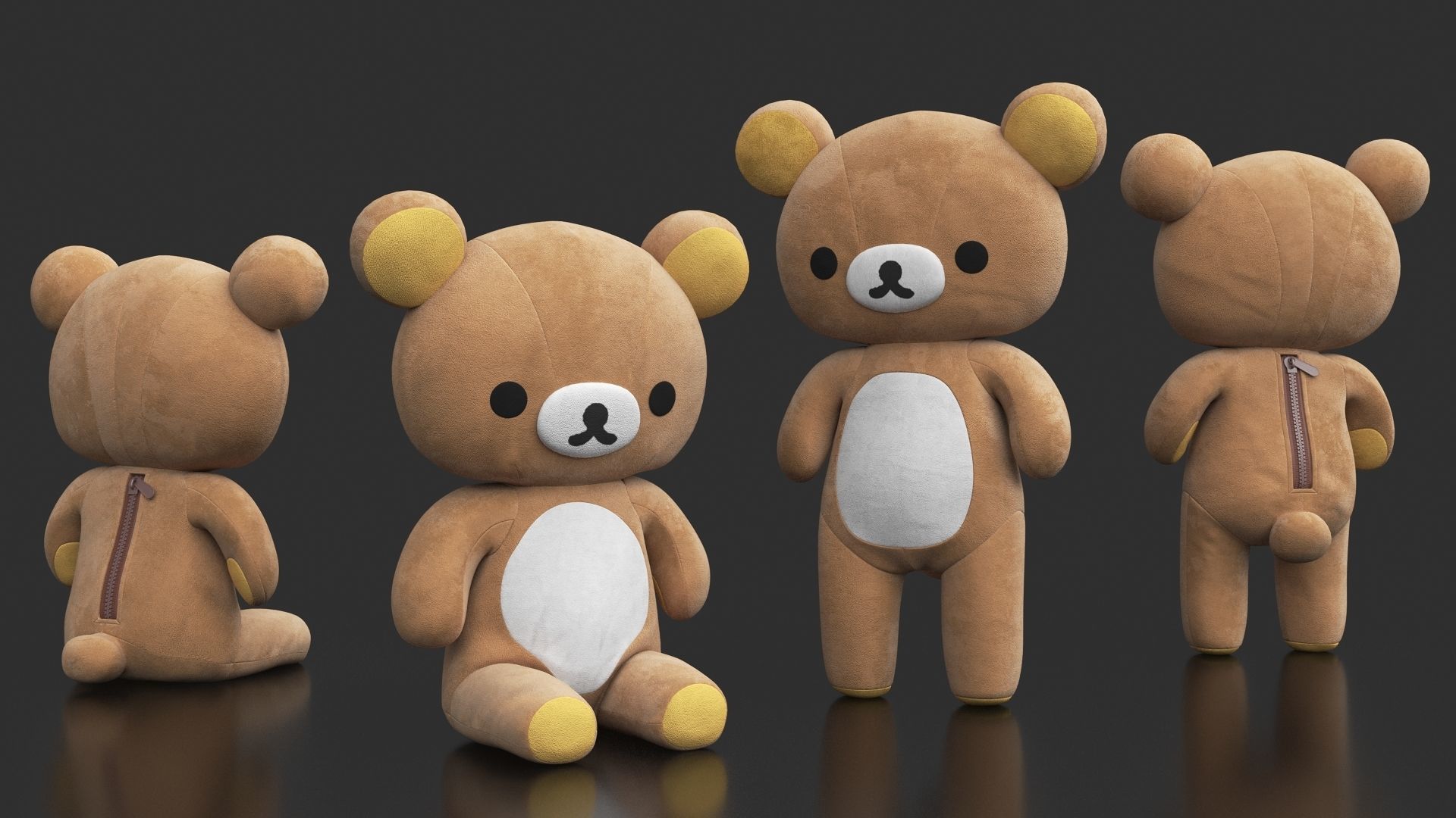 Rilakkuma Plush soft toy doll  3D model_1