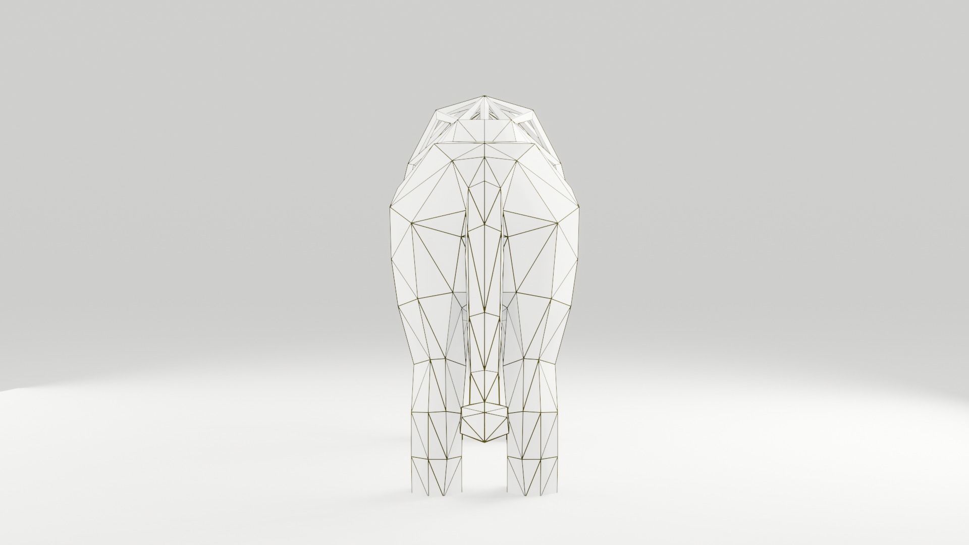 Low Poly Lion wooden sculpture of horse Low-poly 3D model_8