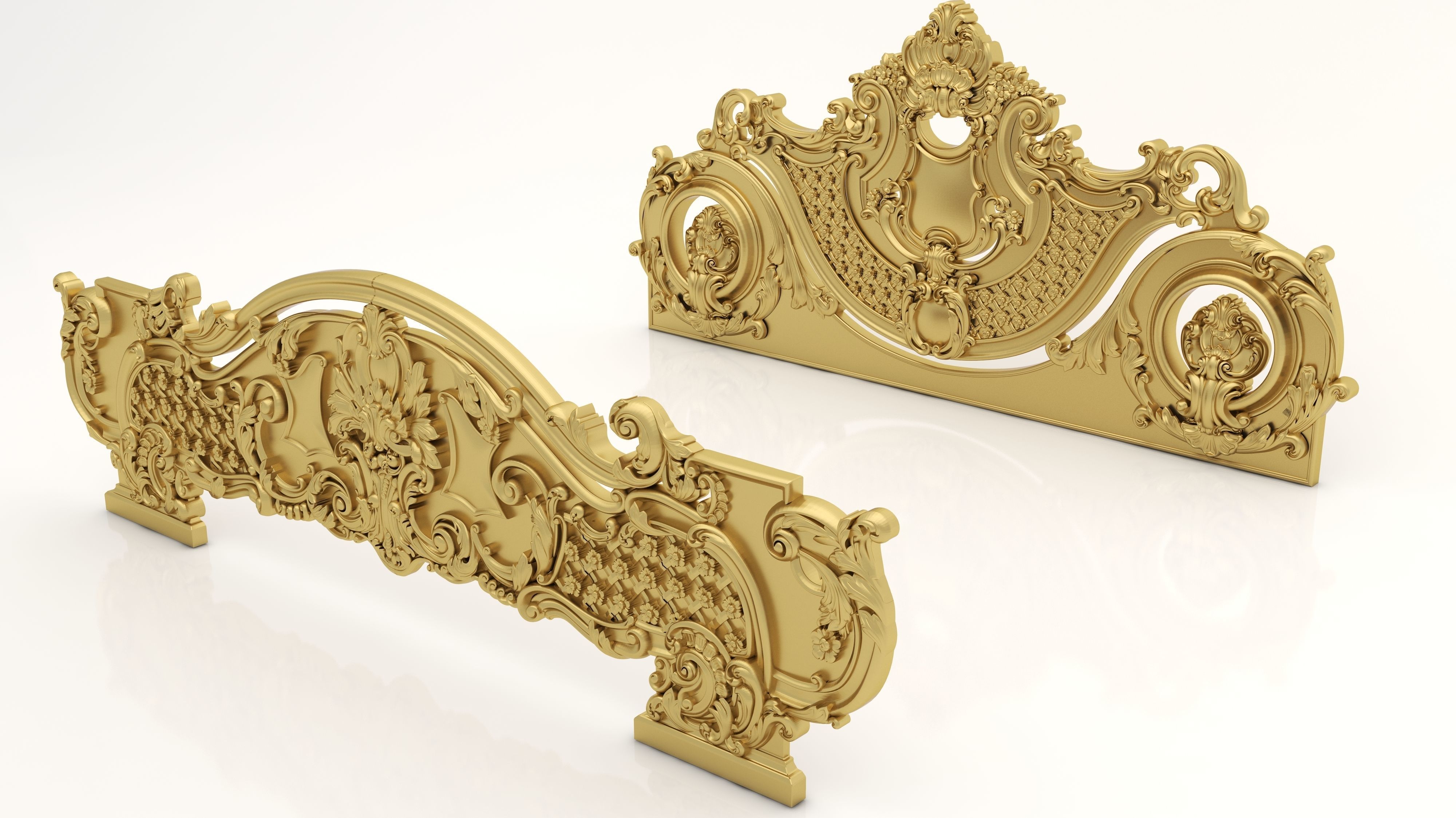 Bed Ornament Frame 10 - For CNC and Interior 3D model_3