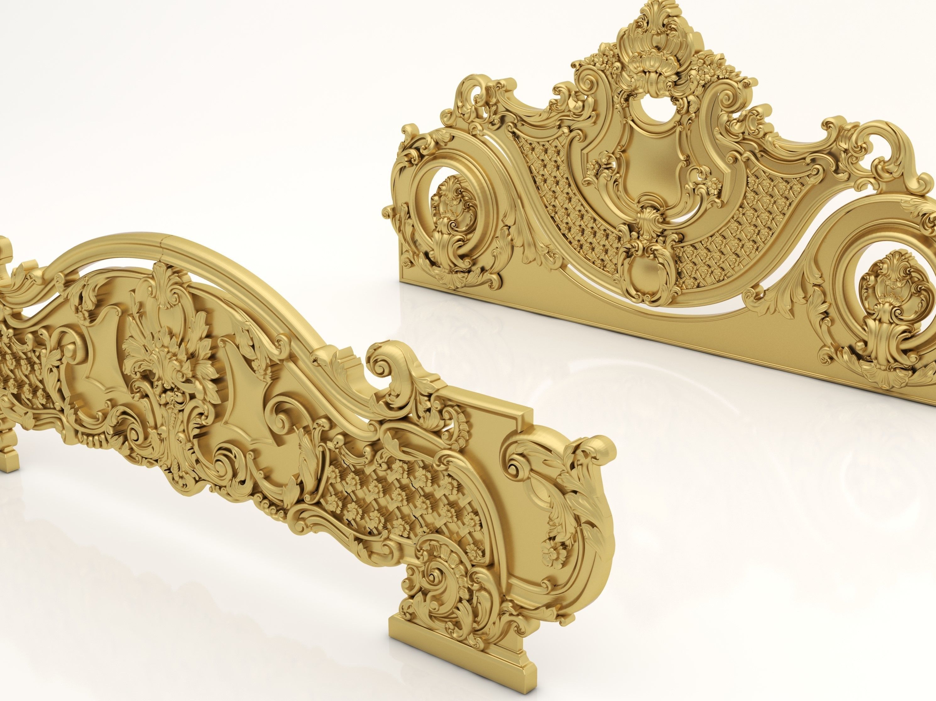 Bed Ornament Frame 10 - For CNC and Interior 3D model_9