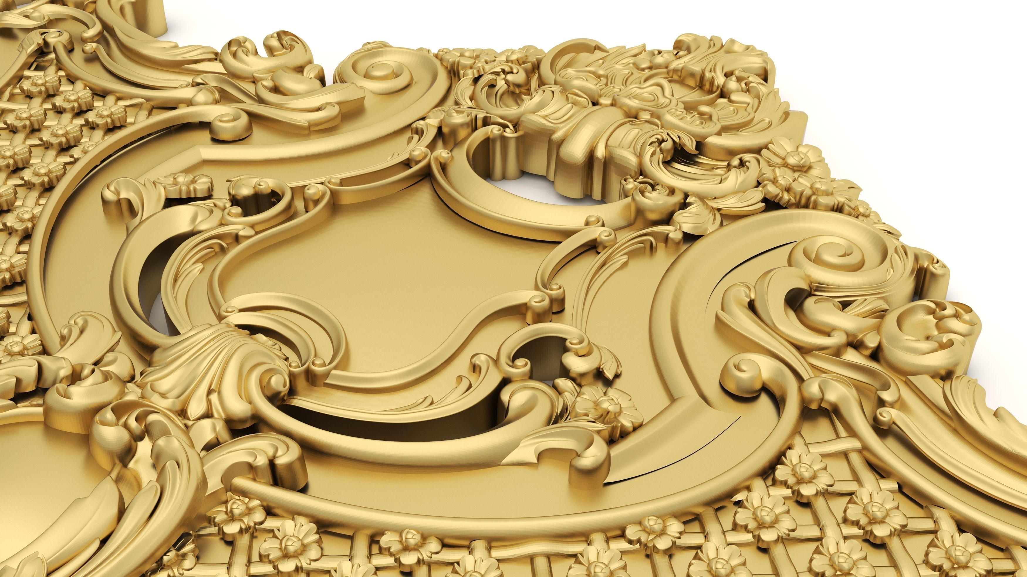 Bed Ornament Frame 10 - For CNC and Interior 3D model_13