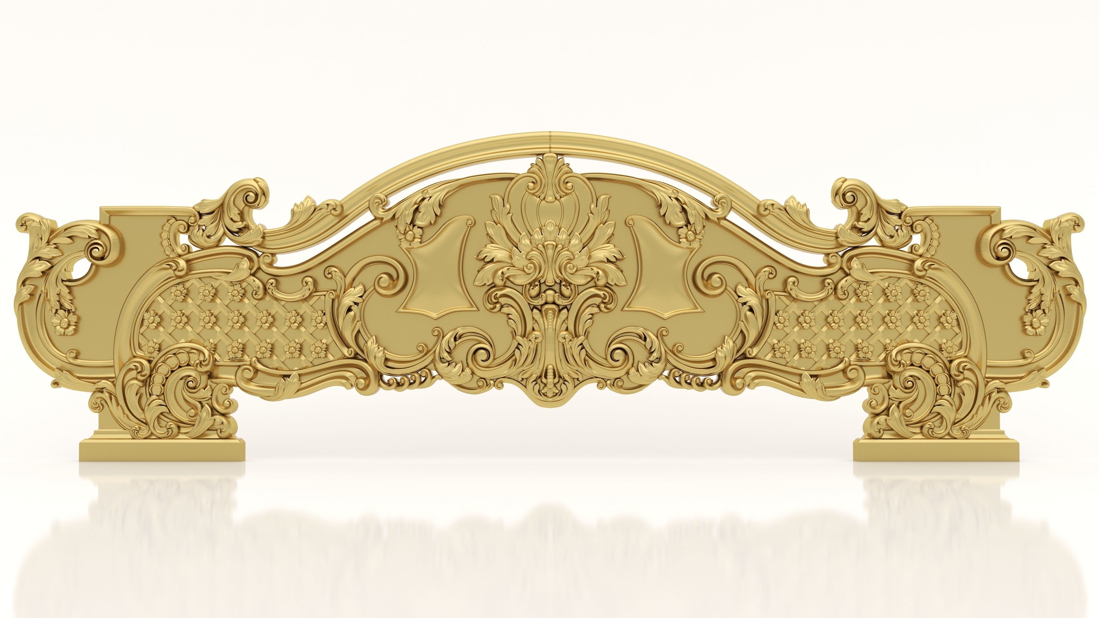 Bed Ornament Frame 10 - For CNC and Interior 3D model_14