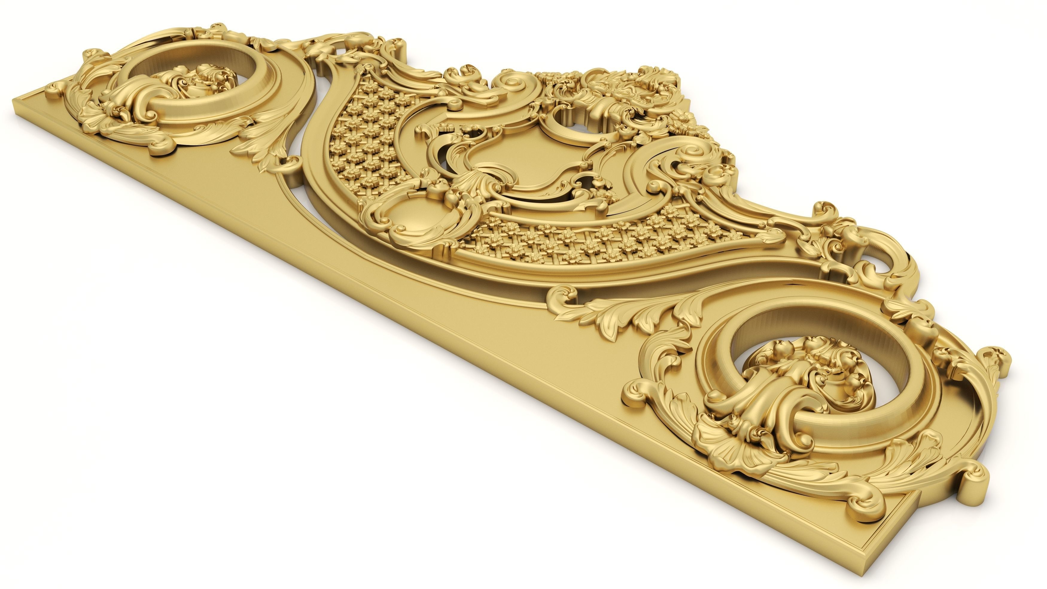 Bed Ornament Frame 10 - For CNC and Interior 3D model_11