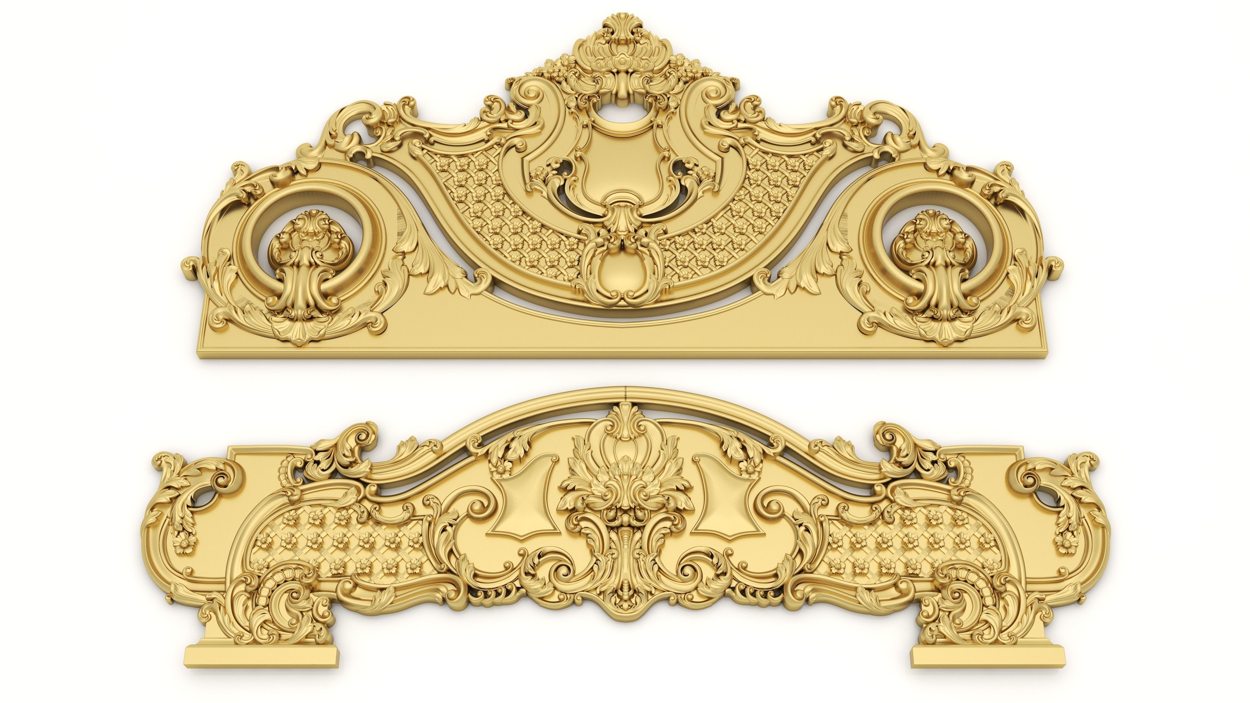 Bed Ornament Frame 10 - For CNC and Interior 3D model_4