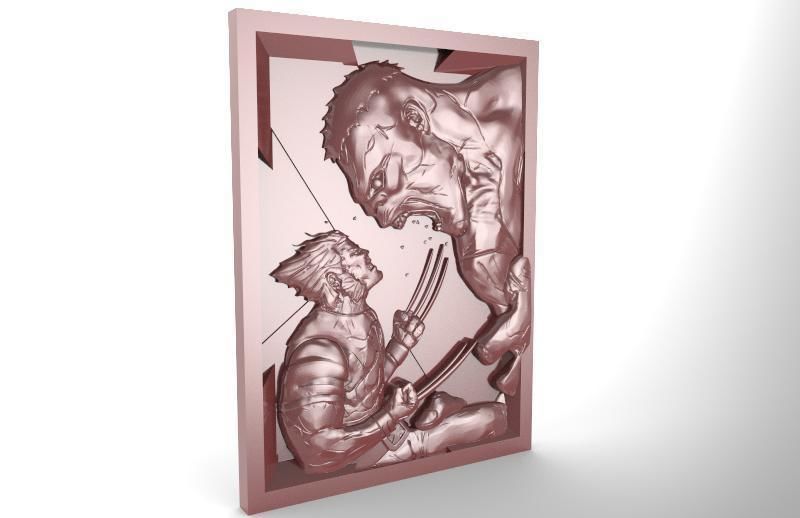 Wolverine vs hulk CNC  3D print model_7