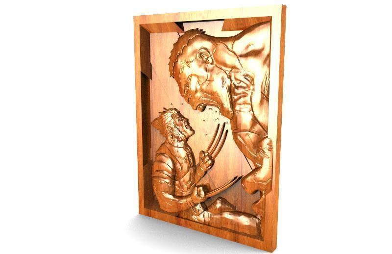 Wolverine vs hulk CNC  3D print model_4