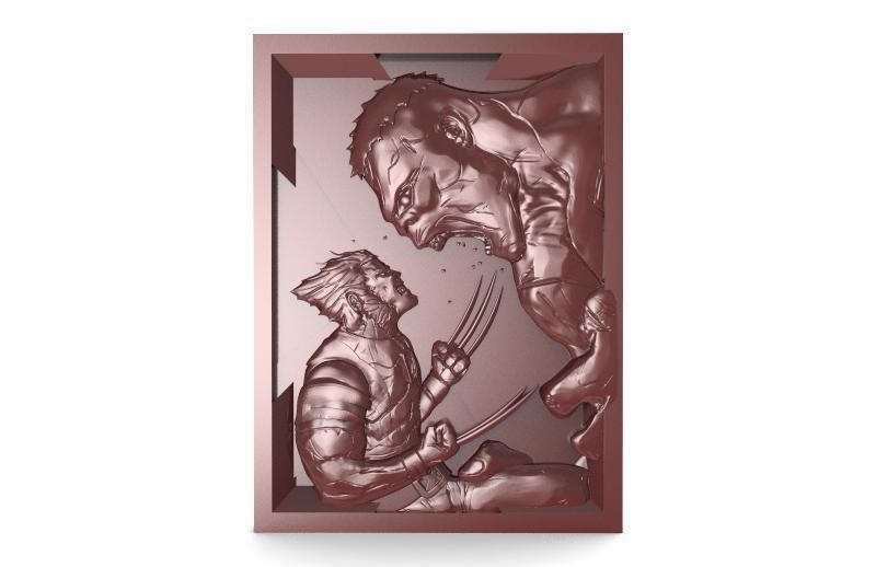 Wolverine vs hulk CNC  3D print model_6