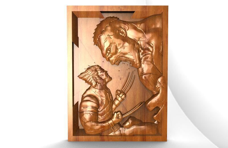 Wolverine vs hulk CNC  3D print model_1