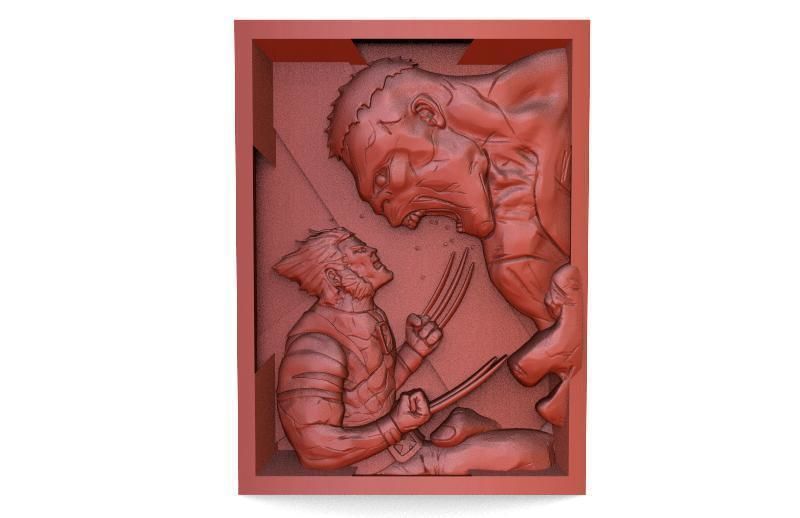 Wolverine vs hulk CNC  3D print model_5
