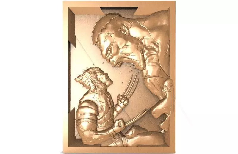 Wolverine vs hulk CNC  3D print model_0