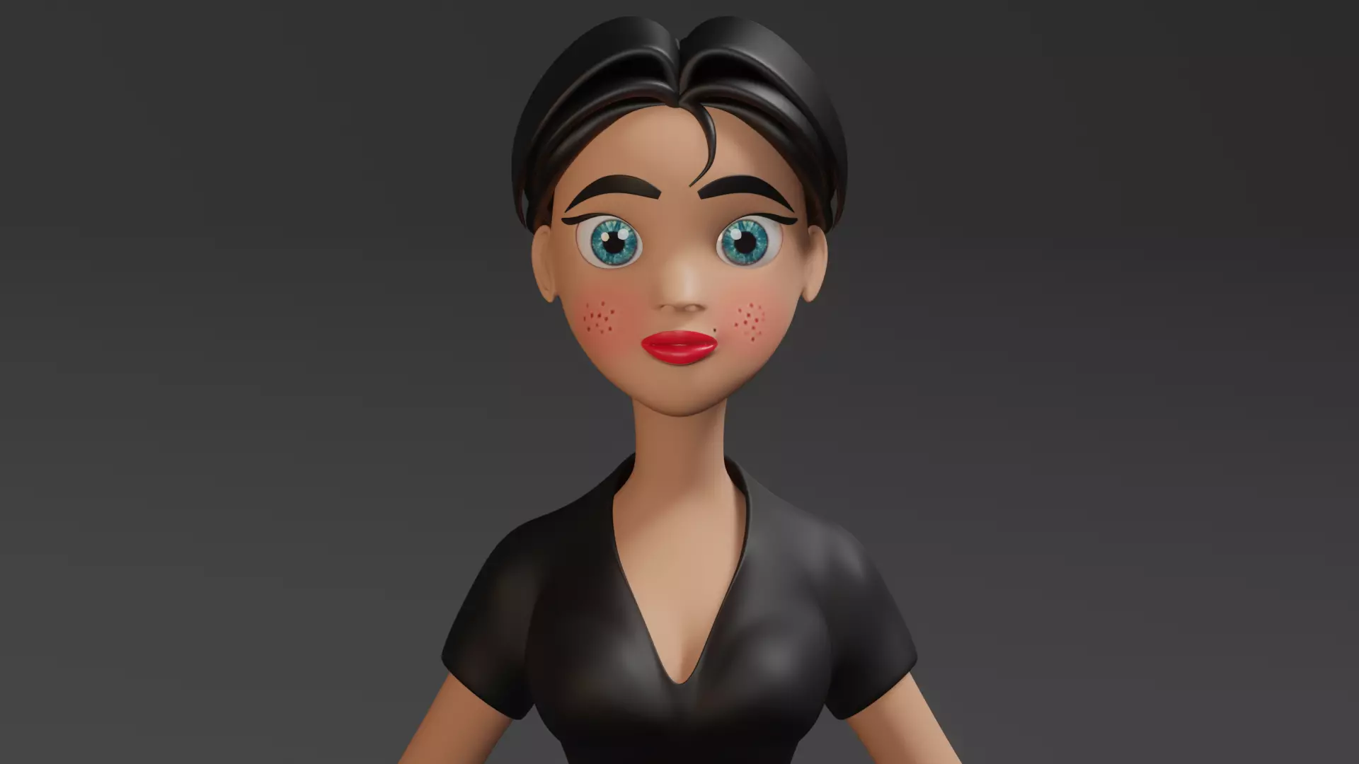 Cartoon Woman Low-poly 3D model