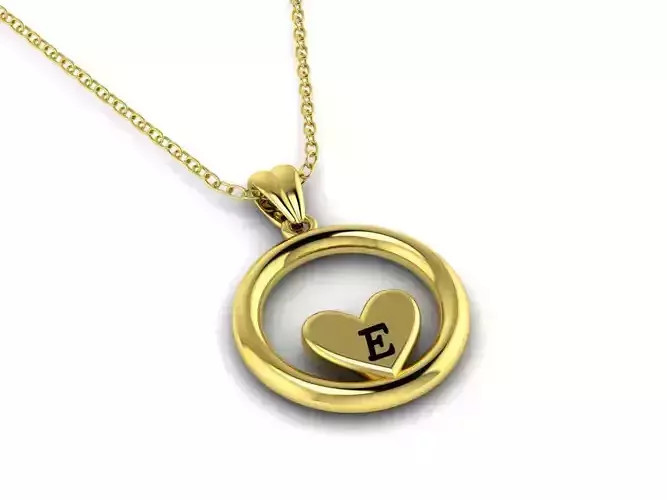  Alphabet ENAMEL 3 Pendant Letter E