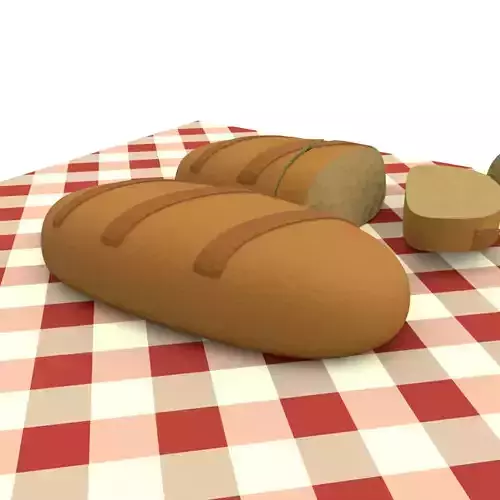 Sourdough Bread Low-poly 3D model