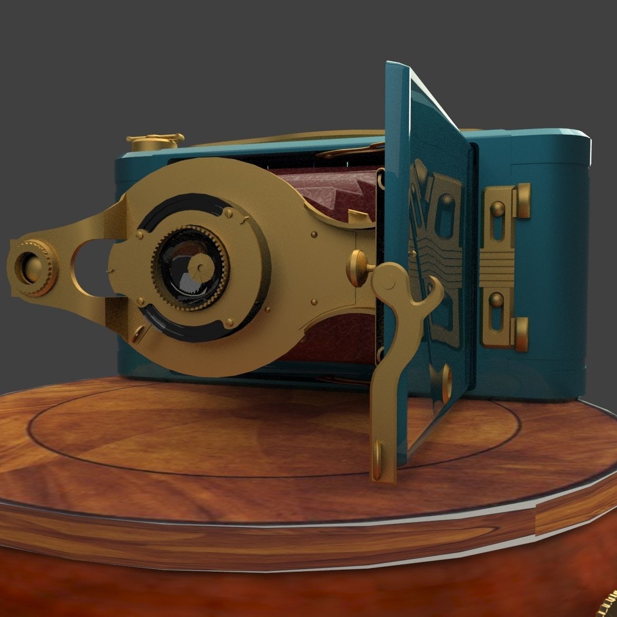 Chines display stand with old camera 3D model_3