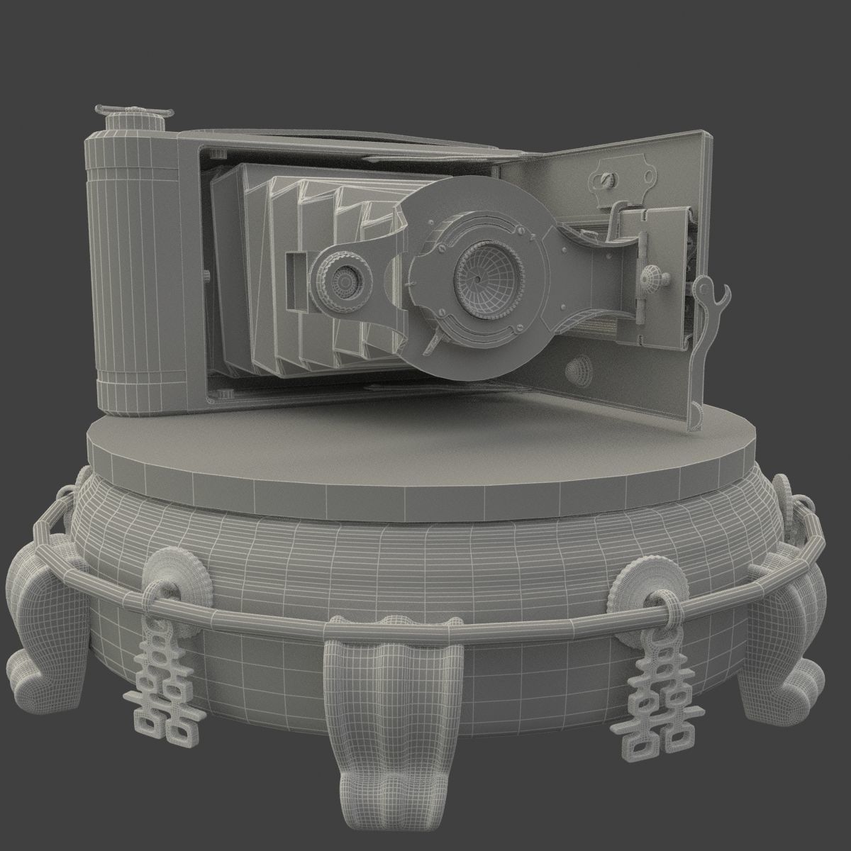 Chines display stand with old camera 3D model_6