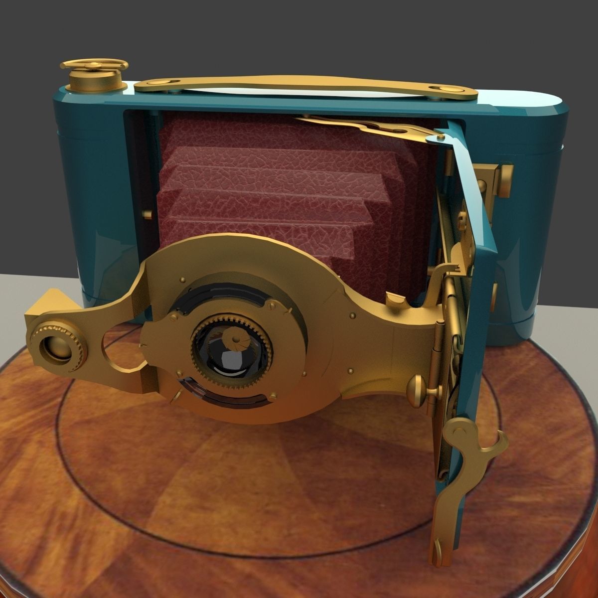 Chines display stand with old camera 3D model_2