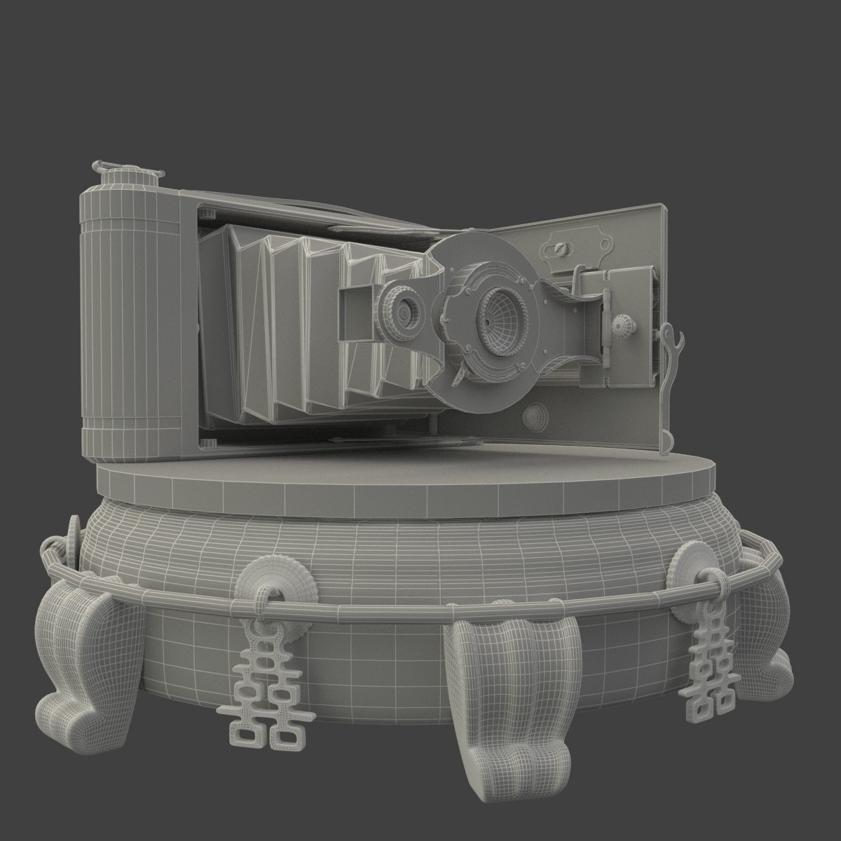 Chines display stand with old camera 3D model_5