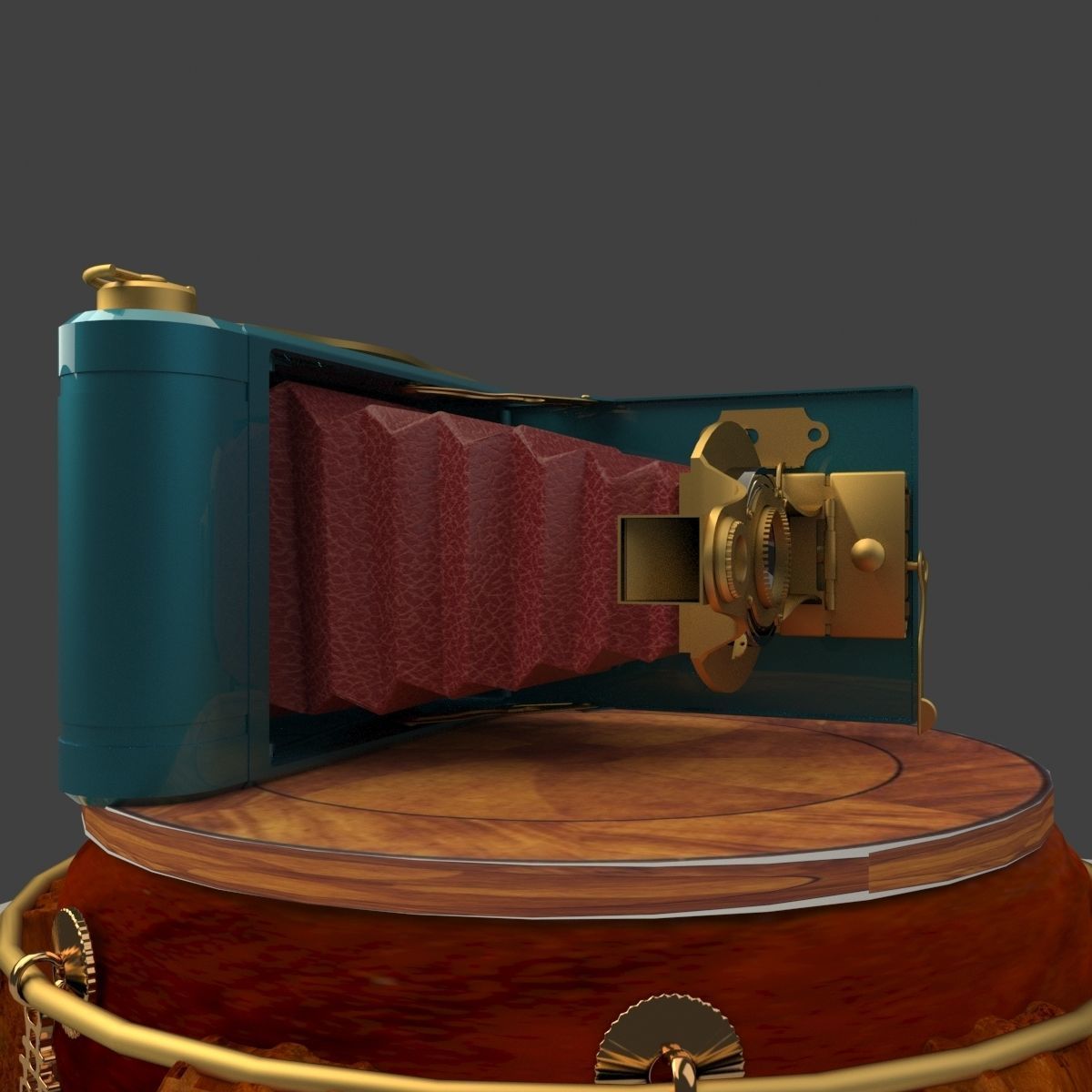 Chines display stand with old camera 3D model_4