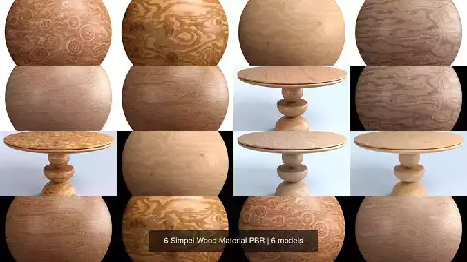 6 Simpel Wood Material PBR