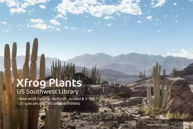 2020 XfrogPlants USA Southwest Library  3D model