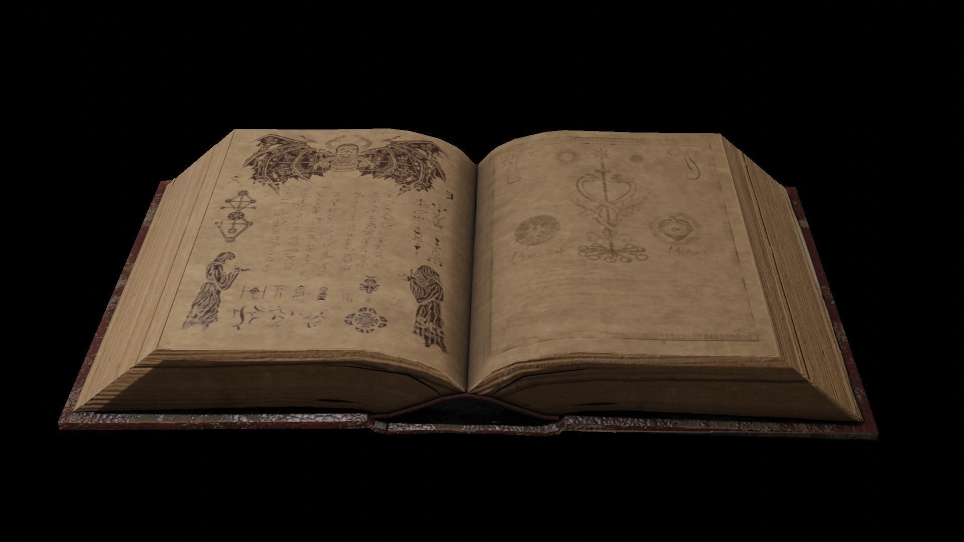 Two magic books Free 3D model_4