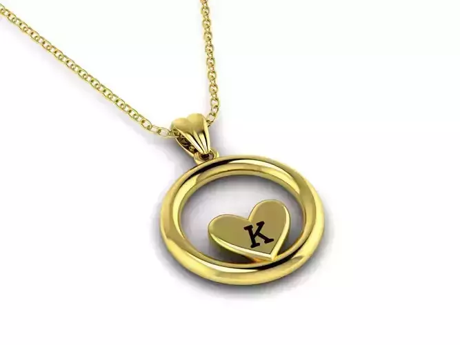 Alphabet ENAMEL 3 Pendant Letter K