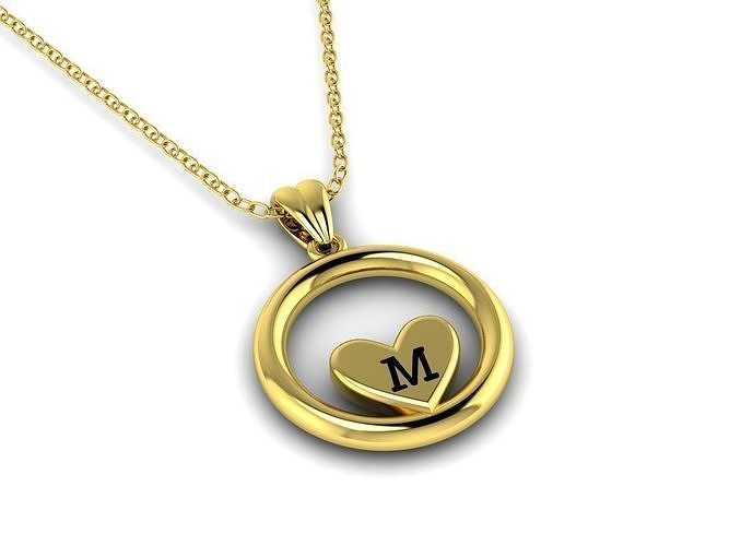  Alphabet ENAMEL 3 Pendant Letter M 3D print model