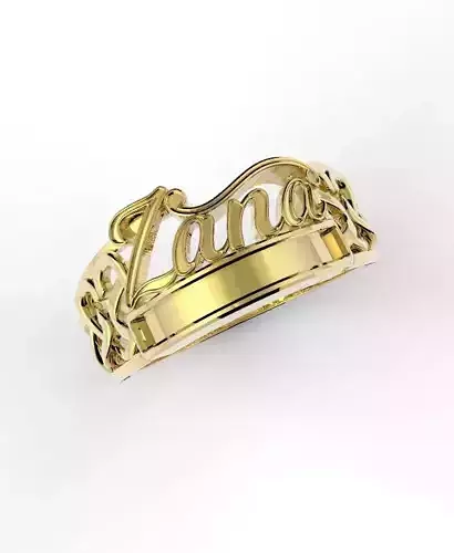 Zana name ring 3D print model
