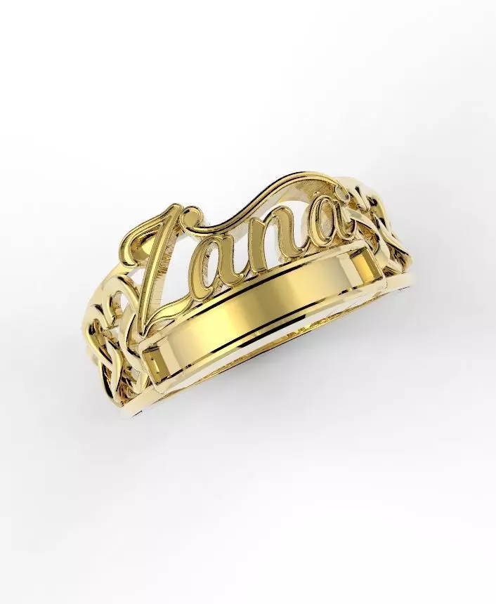 Zana name ring 3D print model