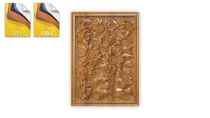 Sunflover 3d painting 3d print 3D model 3D model