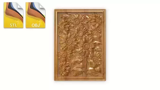 Sunflover 3d painting 3d print 3D model 3D model