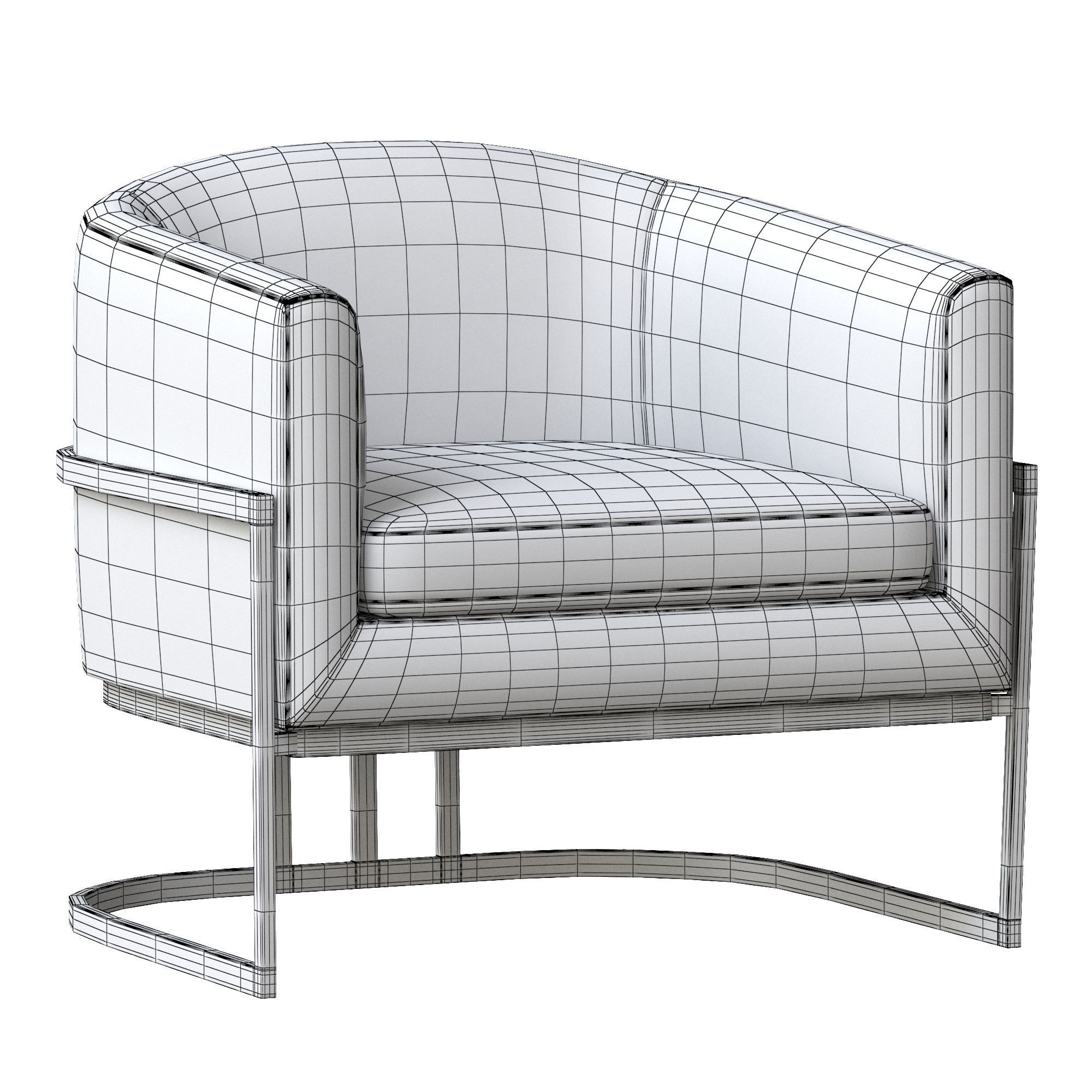 Ambrosia Smoke Tub Chair 3D model_4