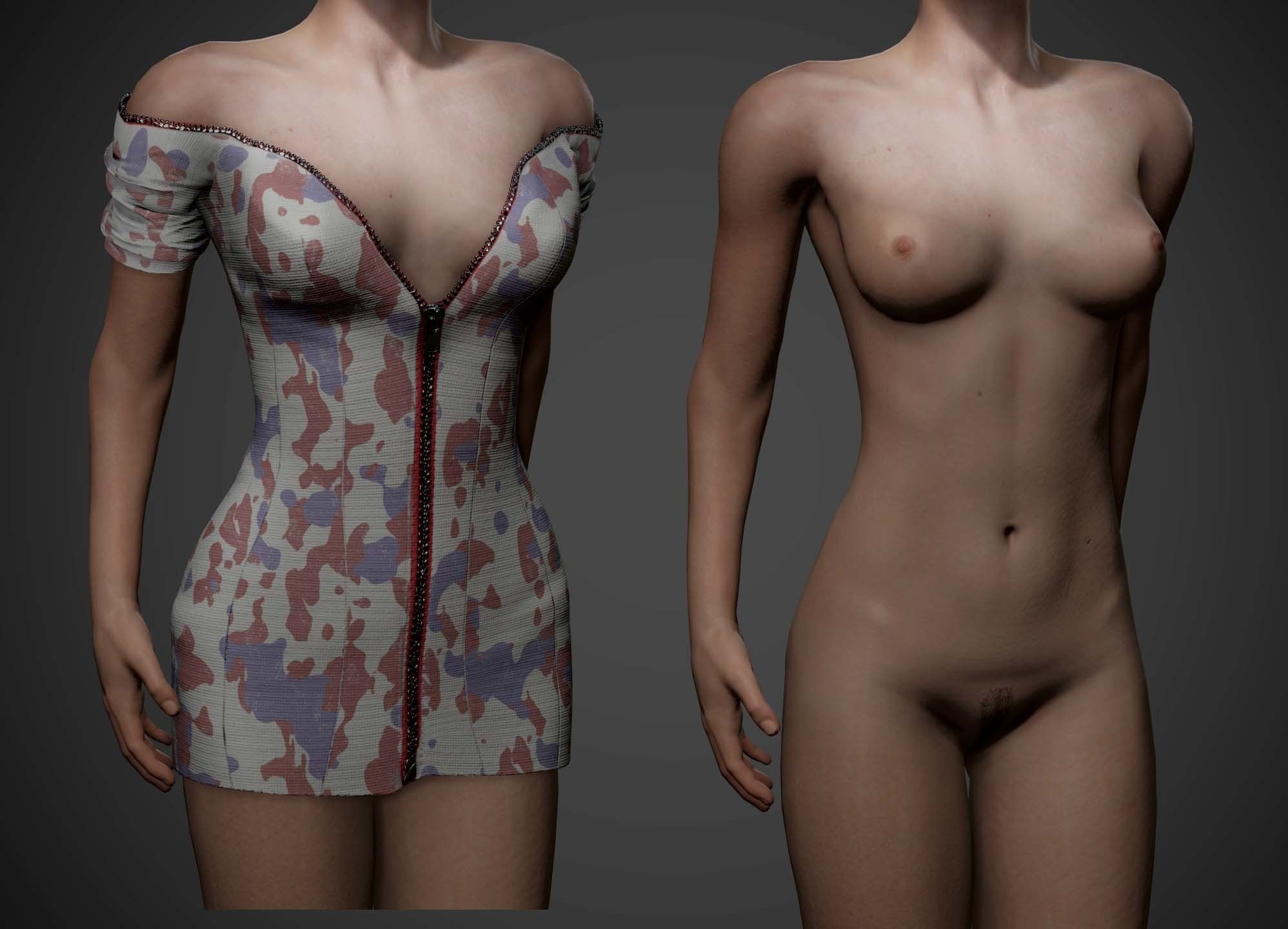 Realistic Female Model LowPoly sexy woman for sims Low-poly 3D model_7