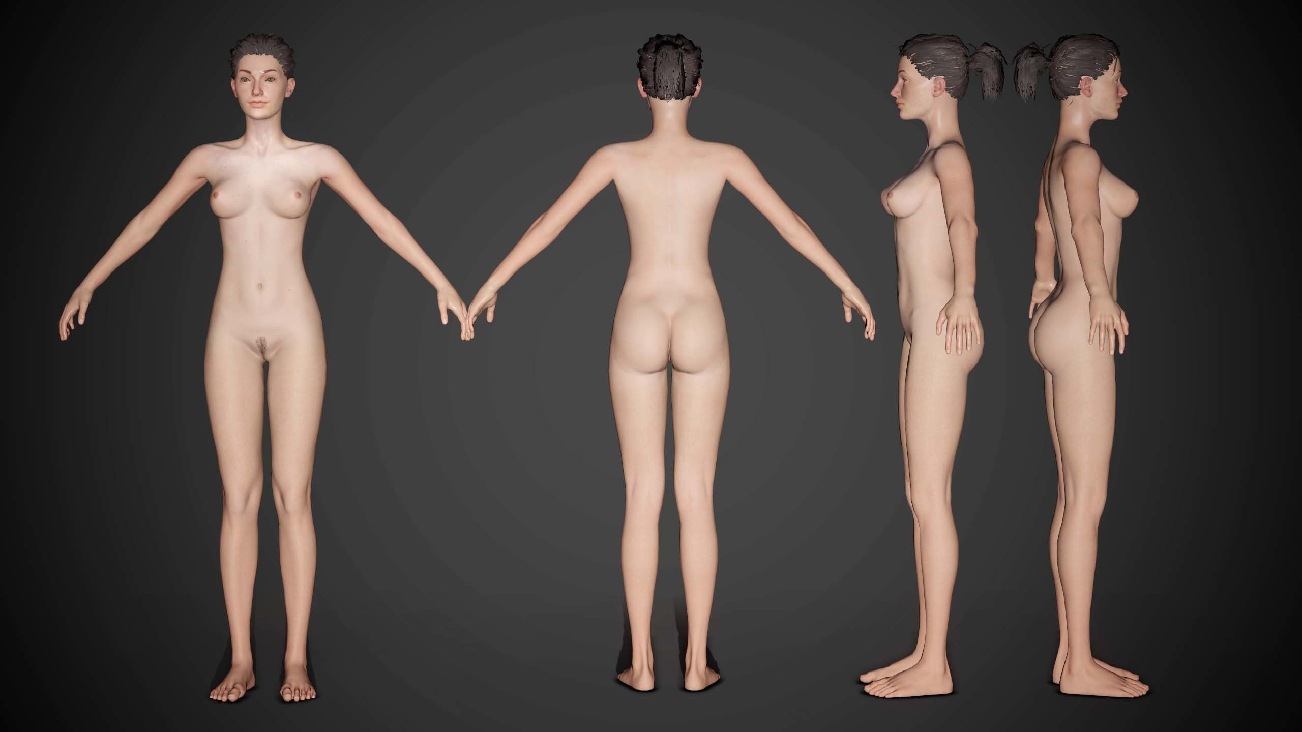Realistic Female Model LowPoly sexy woman for sims Low-poly 3D model_4