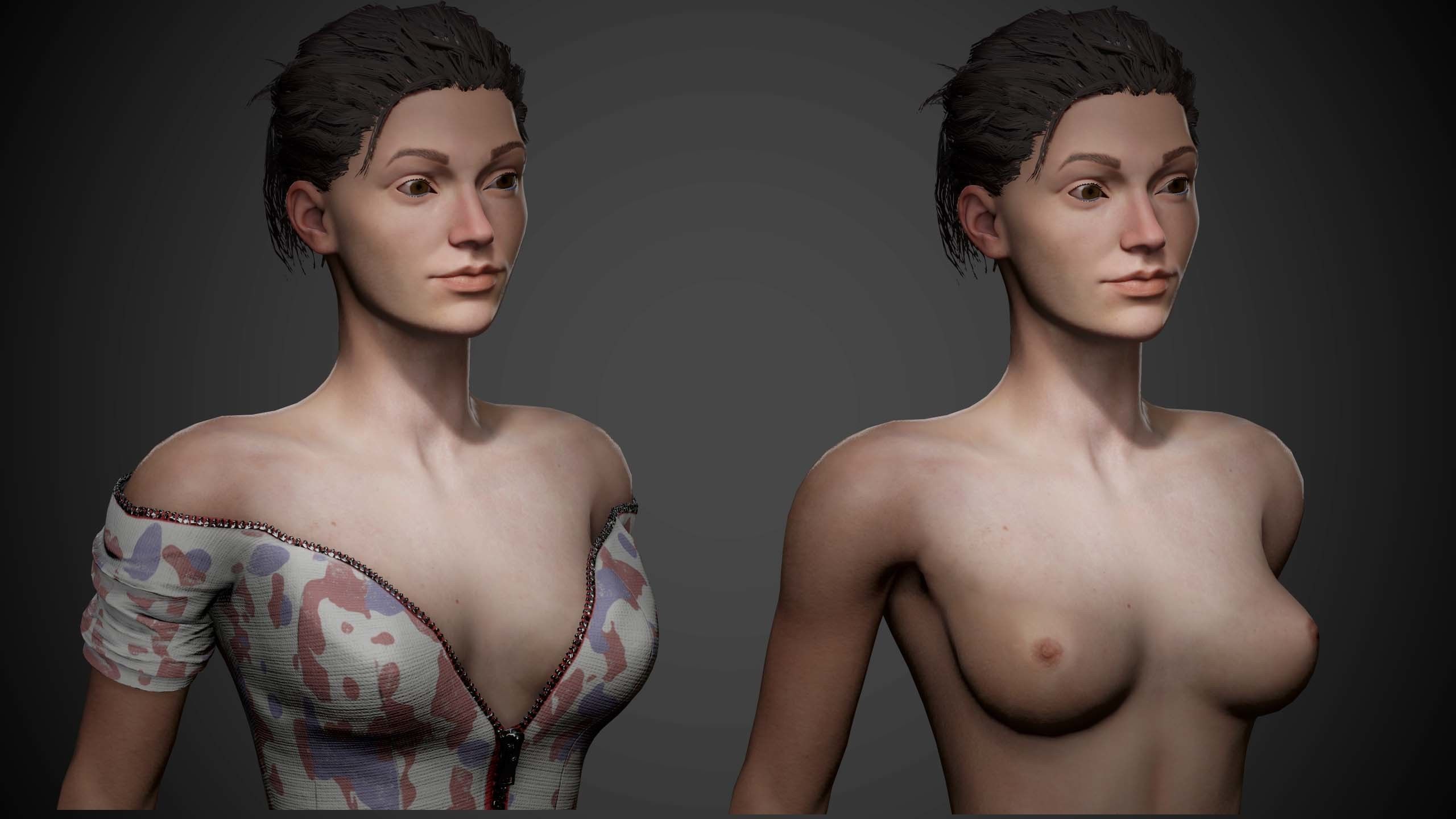 Realistic Female Model LowPoly sexy woman for sims Low-poly 3D model_6