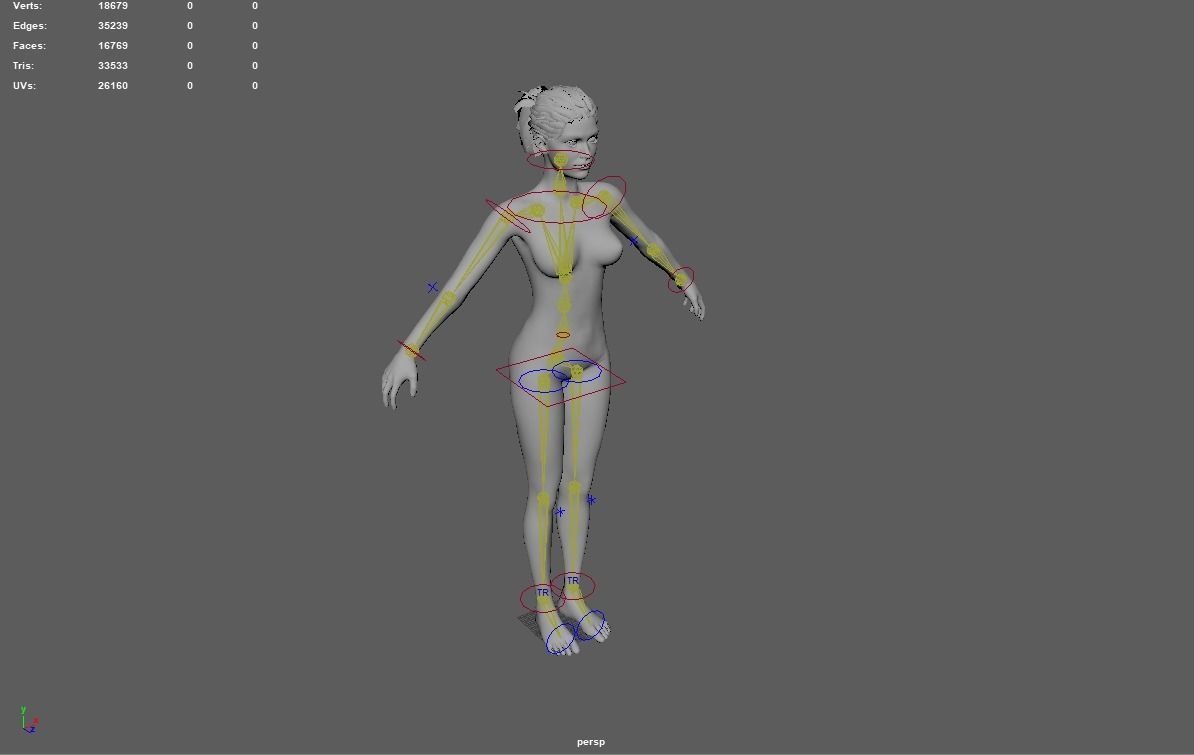 Realistic Female Model LowPoly sexy woman for sims Low-poly 3D model_15