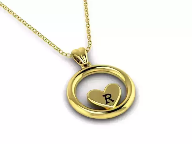   Alphabet ENAMEL 3 Pendant Letter R