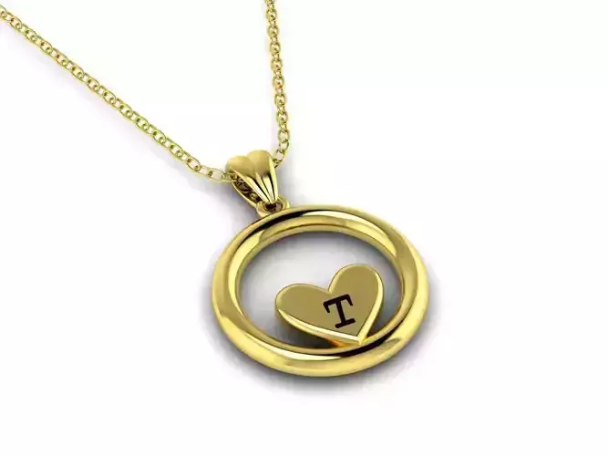 Alphabet ENAMEL 3 Pendant Letter T