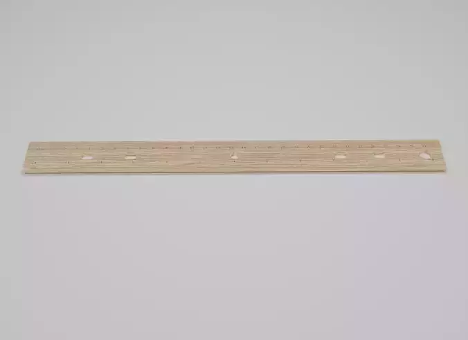 Wooden Ruler with Metal Edge