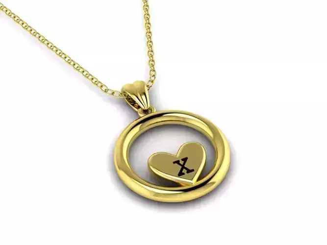 Alphabet ENAMEL 3 Pendant Letter X