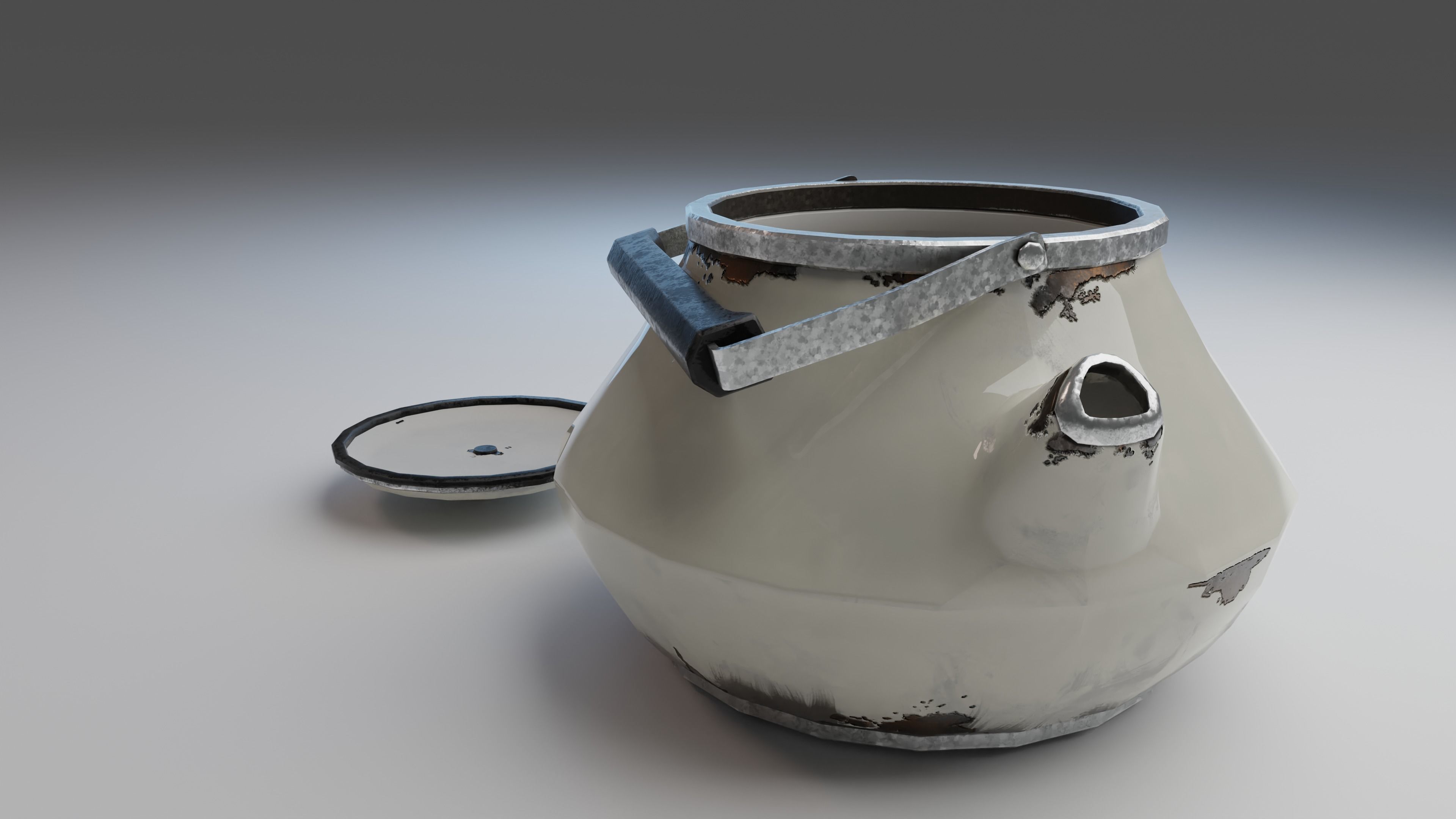 Rusty Kettle Low-poly 3D model_9