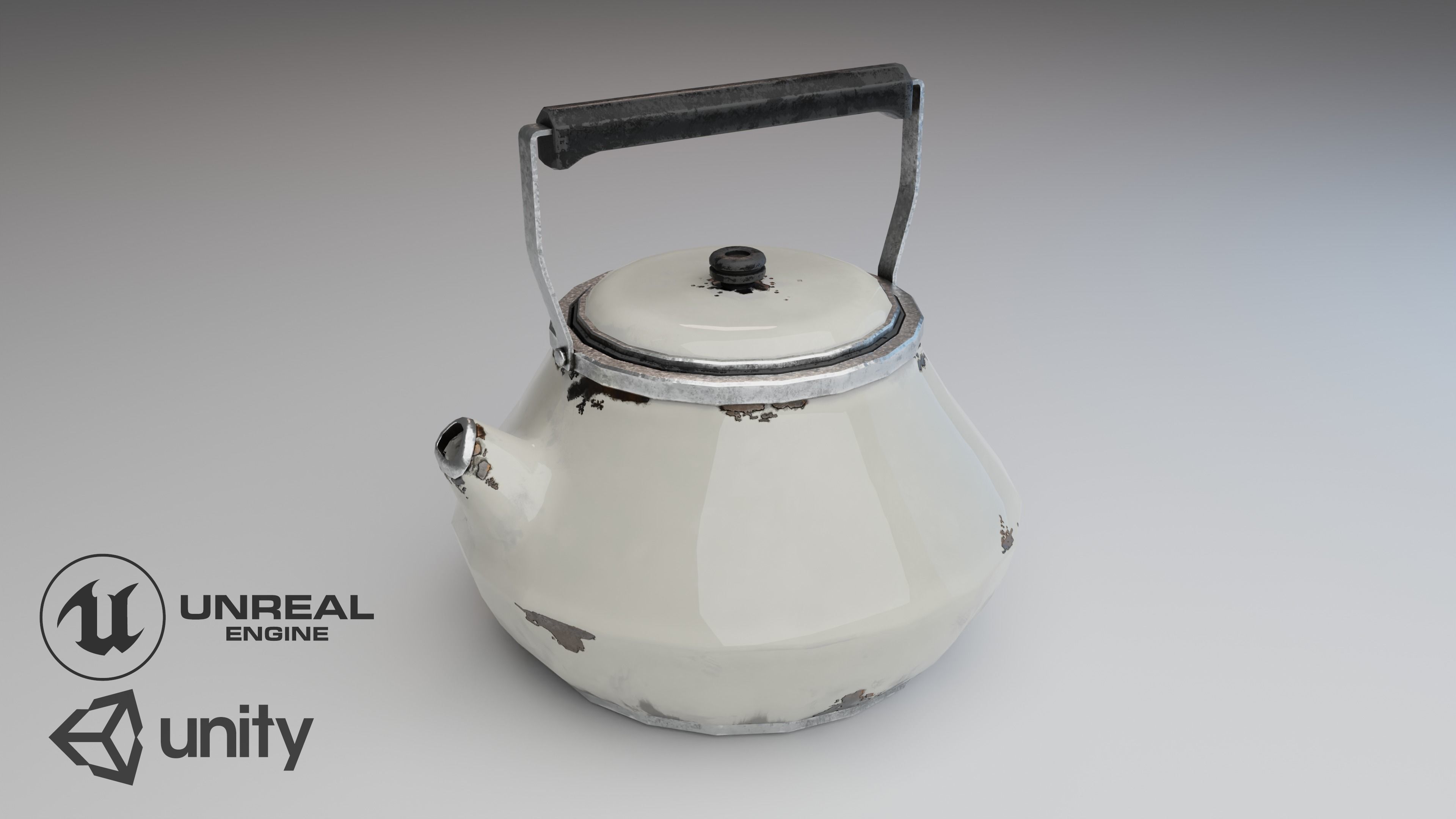 Rusty Kettle Low-poly 3D model_1