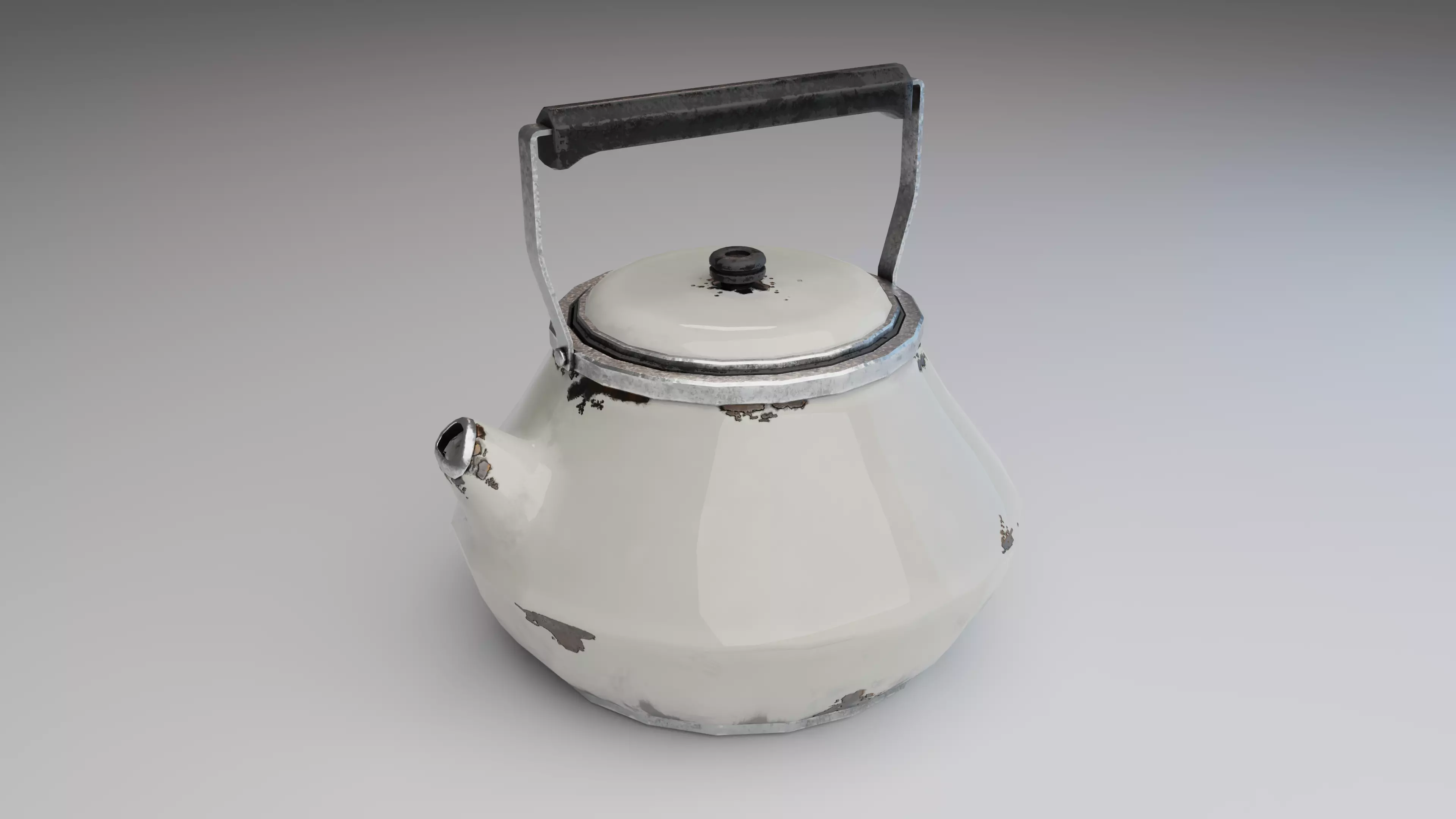 Rusty Kettle Low-poly 3D model_0