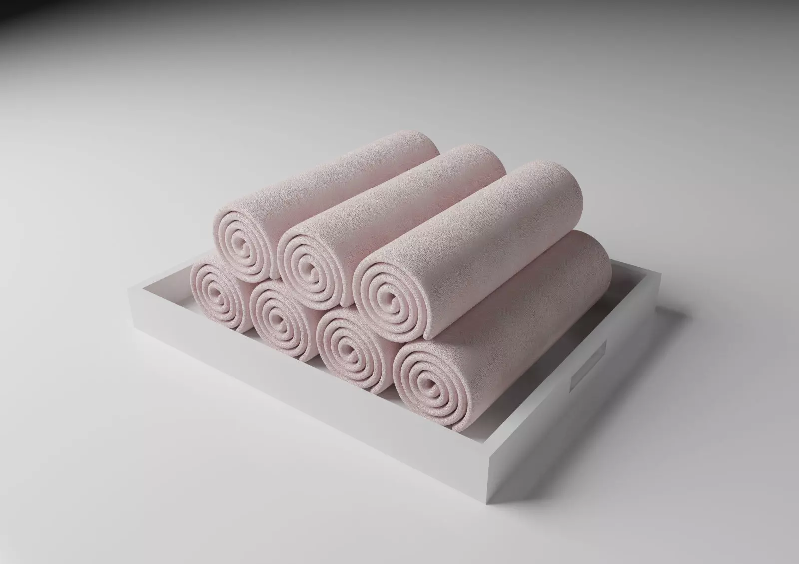 PBR Towels roll of in tray Free low-poly 3D model_0