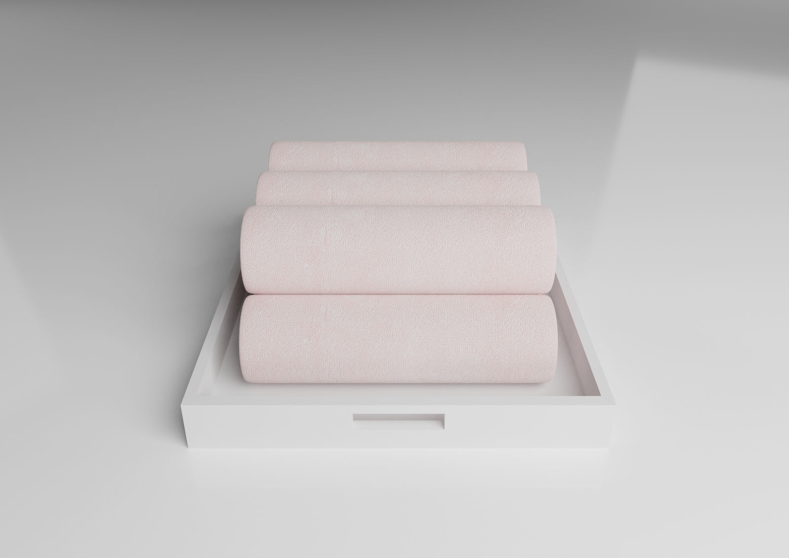 PBR Towels roll of in tray Free low-poly 3D model_2