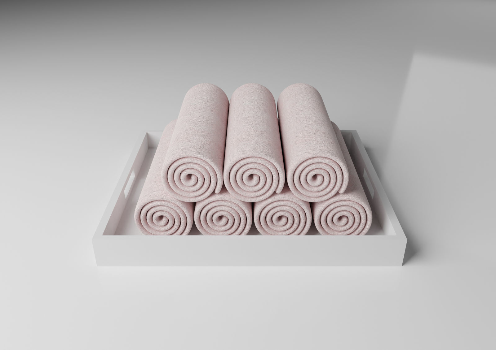 PBR Towels roll of in tray Free low-poly 3D model_3