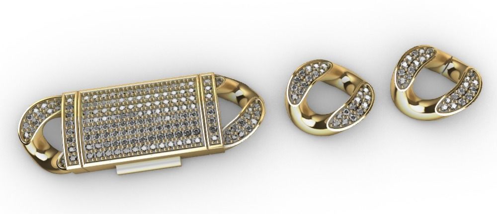 10 MM MIAMI CUBAN LINK CHAIN 2 ROWS DIAMOND BRACELET OR NECKLACE 3D print model_4