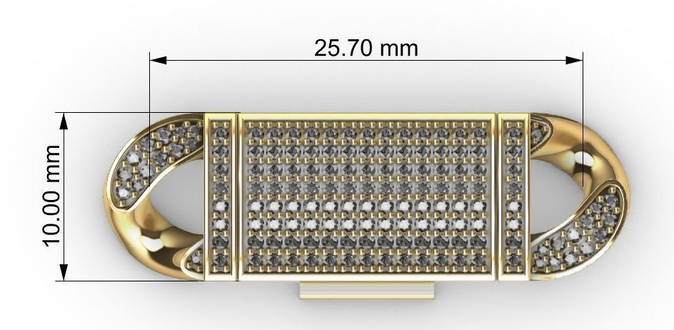 10 MM MIAMI CUBAN LINK CHAIN 2 ROWS DIAMOND BRACELET OR NECKLACE 3D print model_6