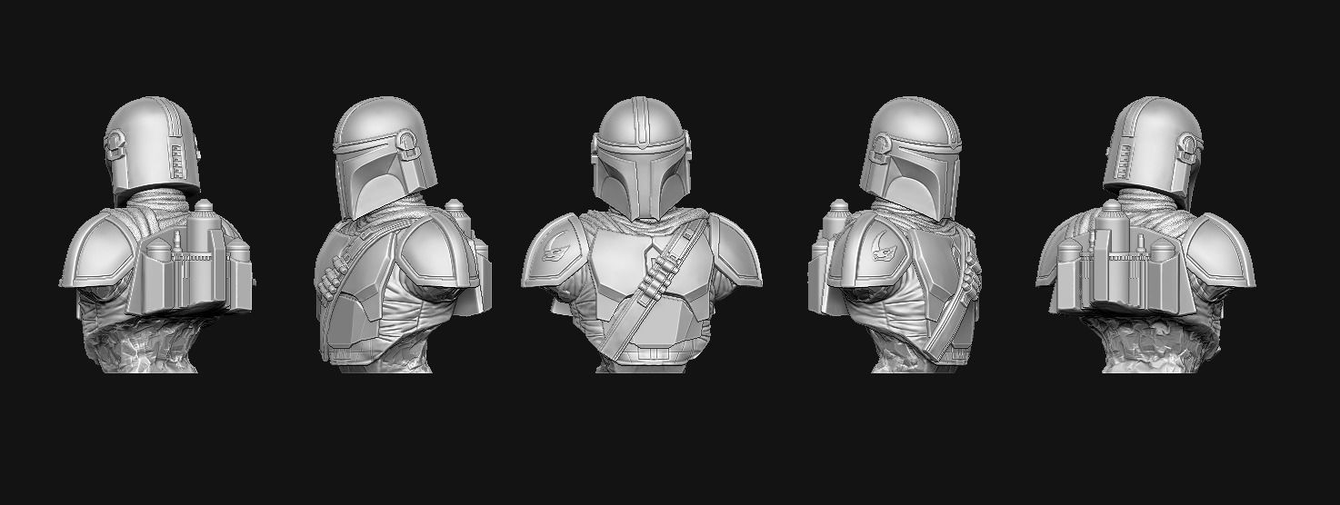 Galaxy Bounty  Hunter Bust 3D print model_1
